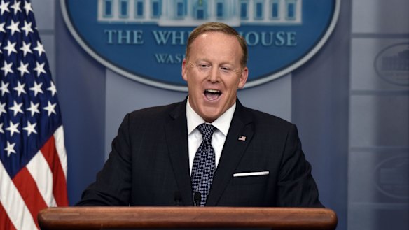 Not so funny: Trump's press secretary, Sean Spicer, in January accidentally tweeted out what could have been access codes or passwords.