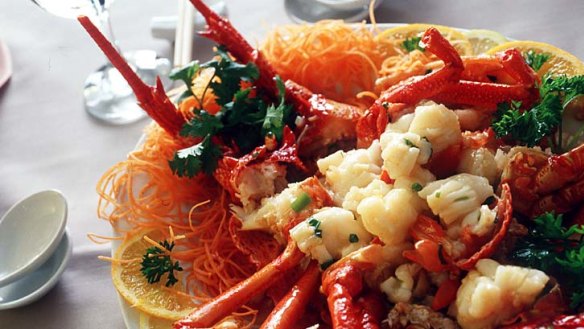 Dragon of the sea ... lobster dish, symbolising strength and good fortune, from Sea Treasure, Crows Nest.