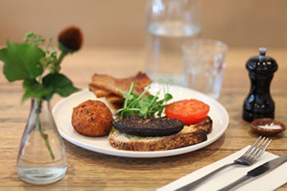 The British breakfast served at Cobb Lane bakery and cafe in Yarraville.