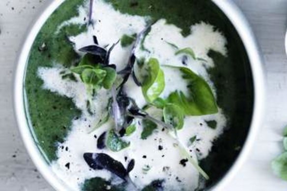 Germany's green soup made from stock, cream, green vegies and herbs.