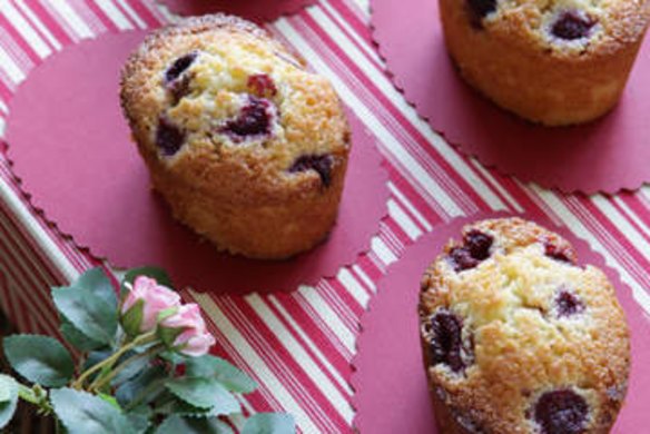 Raspberry and lemon friands.