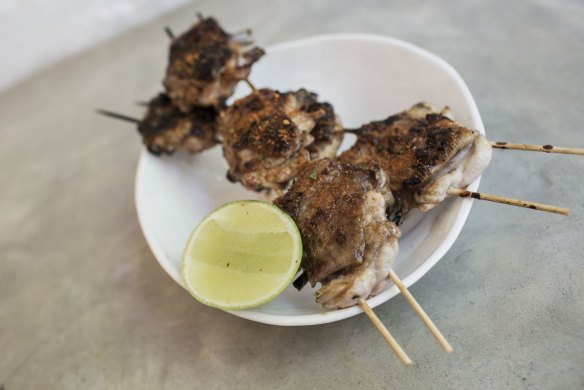 Cho Cho San's chicken wing yakitori.