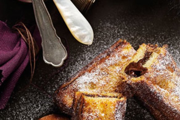 Chocolate-stuffed french toast.