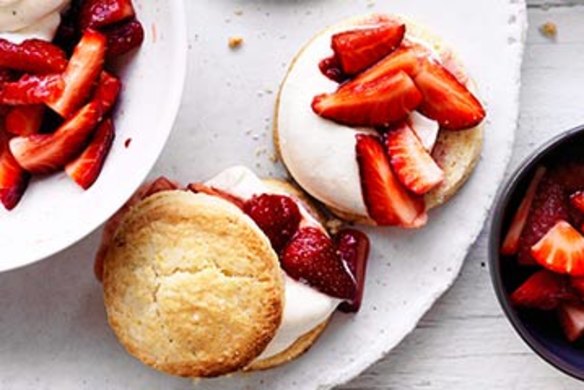 Strawberry and cream shortcakes.