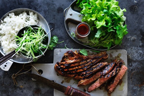 Barbecue sirloin wraps. 