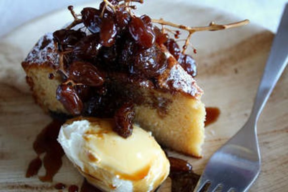 Sticky sherry cake.