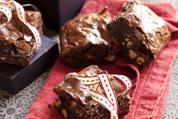 Fudgy chocolate brownies.