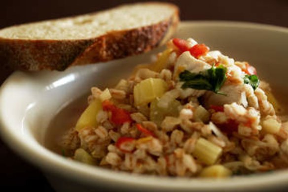 Chicken and farro soup.