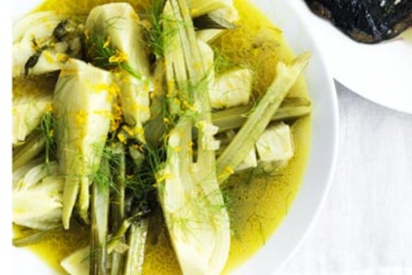 Braised fennel with orange.