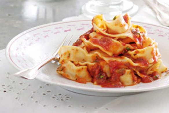 Pasta arrabbiata.