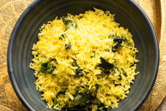 Saffron and coriander rice