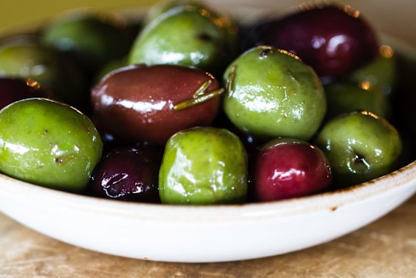 Olives at Smolt restaurant.