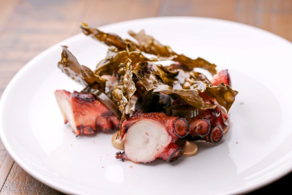 The octopus with black garlic served at Garden State Hotel.