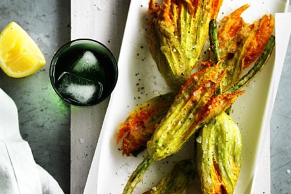 Deep-fried zucchini flowers