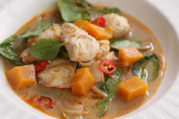 Thai fish and pumpkin curry.