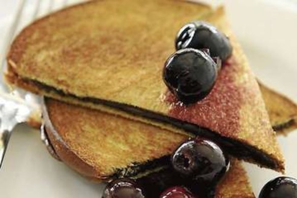 Spiced cherry and Nutella brioche toasties.