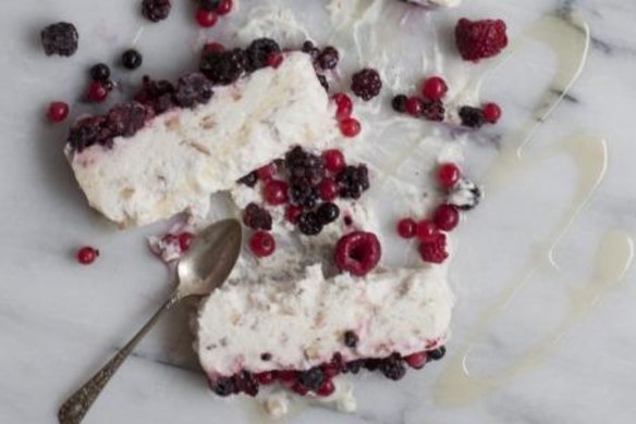 Almond and honey semifreddo with berries from Emiko Davies