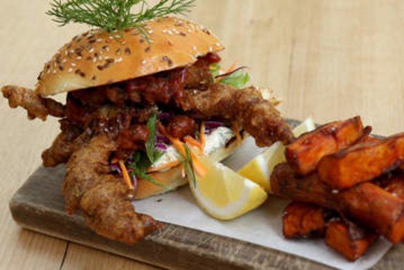 Soft-shell crab burger.