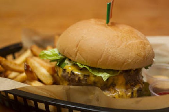 SYDNEY, AUSTRALIA - JULY 07: The double Barrio burger at Barrio Cellar on July 7, 2015 in Sydney, Australia.  (Photo by Sahlan Hayes/Fairfax Media)