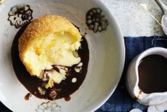 Orange marmalade fried ice-cream.