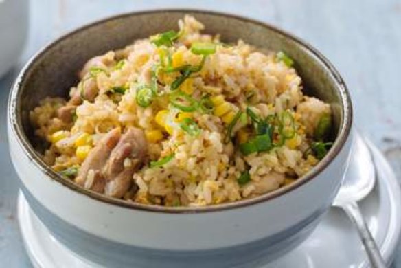 Adam Liaw's chicken and corn fried rice.