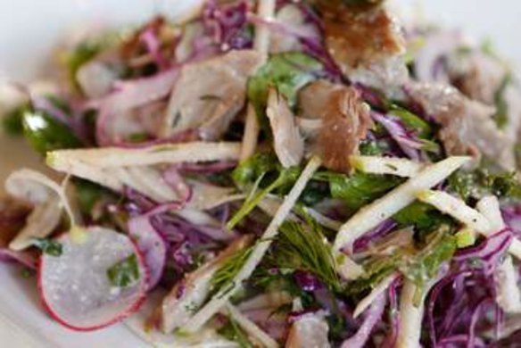 Confit duck salad.