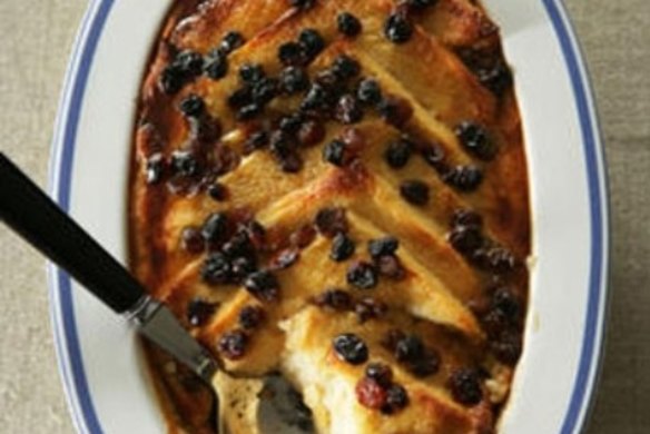 Maple syrup bread and butter pudding