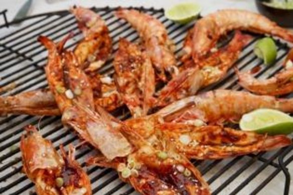 Korean barbecue king prawns