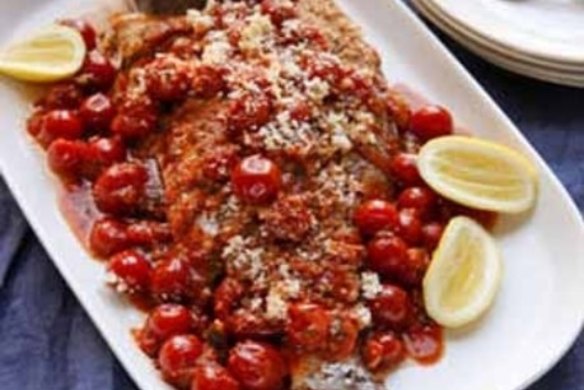 Baked fish with breadcrumbs