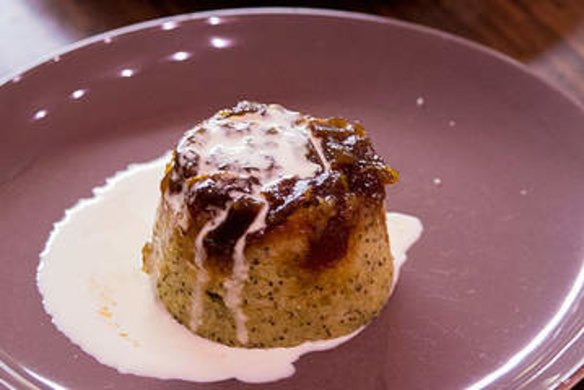 Lemon, ricotta and poppyseed steamed puddings.