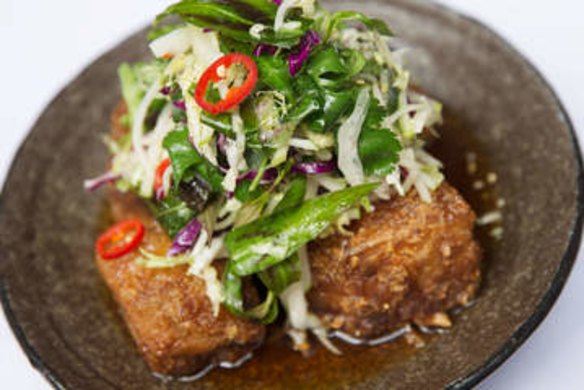 Pork belly and apple slaw at Red Spice Road.