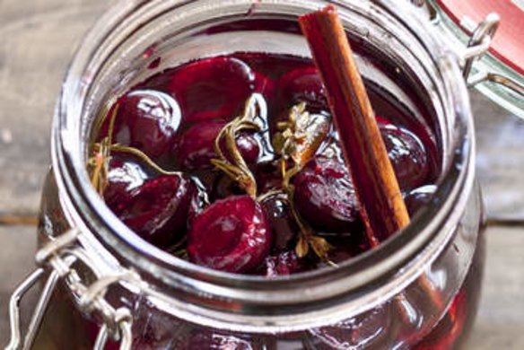 Frank Camorra's herbed and spiced cherries.