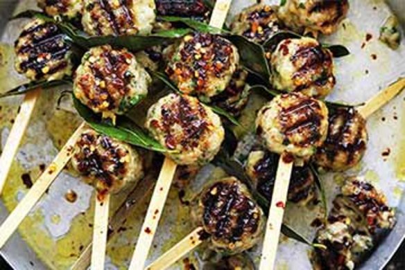 Pork and lemon meatball skewers.