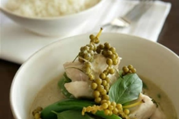 Thai green curry with green peppercorns