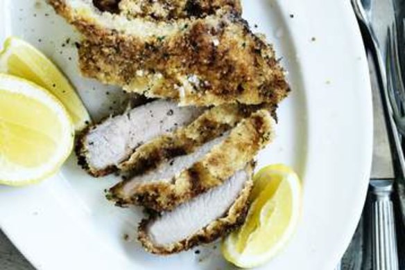 Crumbed pork.