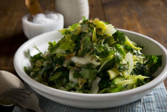 Celery, lemon and parsley condiment salad.