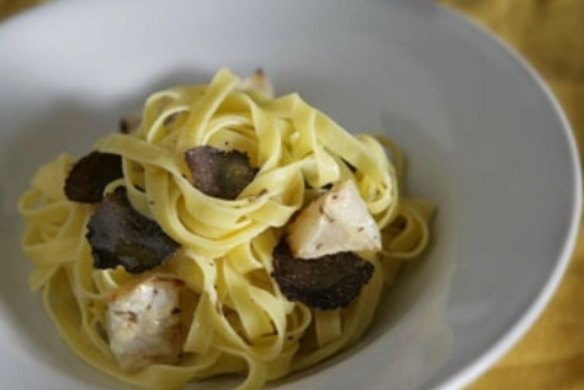 Tagliatelle with truffles and roast celeriac