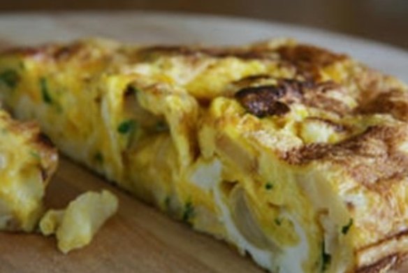 Roast spring garlic frittata