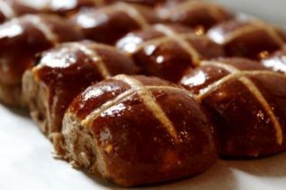 An Easter treat ... hot cross buns.