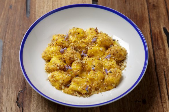 Go-to dish: Potato gnocchi, pumpkin and gruyere cream with sage pangratatto.