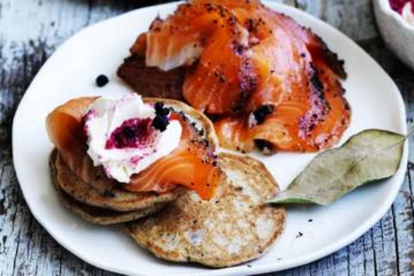 Native pepper and beer pikelets.