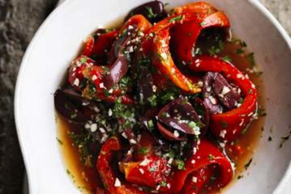 Grilled pepper salad.