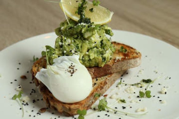 MELBOURNE, AUSTRALIA - MAY 15:  The Autumn avocado smash served for breakfast at  Adeney Milk Bar in Kew on May 15, 2015 in Melbourne, Australia.  (Photo by Pat Scala/Fairfax Media)