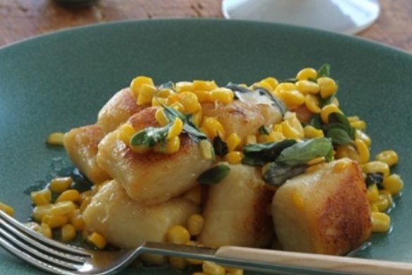 Gnocchi, sweetcorn and marjoram