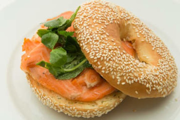 Bagel and lox at Bancroft Brewers.