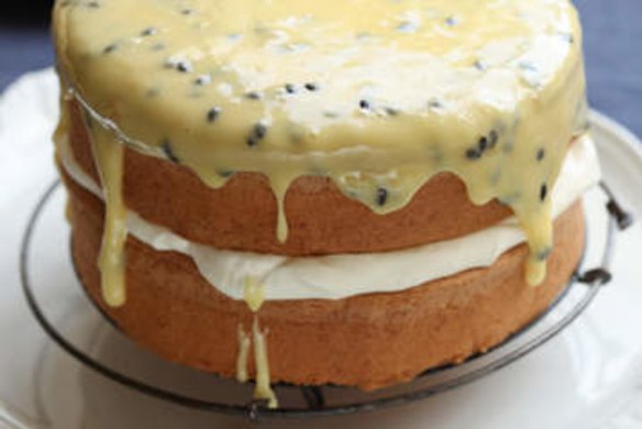 Passionfruit sponge cake.