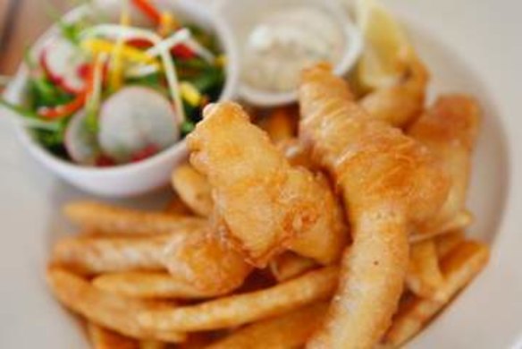 Fish and chips are done with smarts and quality produce at the Plough Hotel.