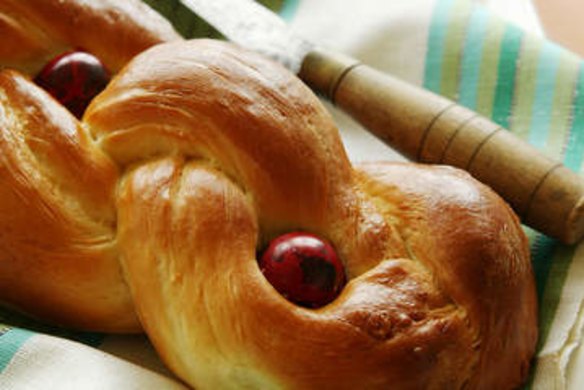 Plaited Easter bread.