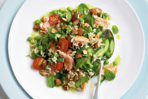 Healthy salmon salad.