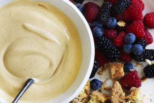 Vanilla bean zabaglione with berries